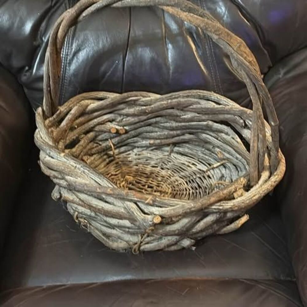 Rustic Hand-Woven Grapevine Basket
